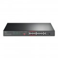 TP-LINK TL-SL1218P 16-Port 10/100 Mbps + 2-Port Gigabit Rackmount Switch with 16-Port PoE+